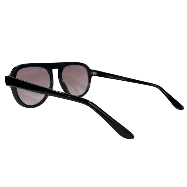 Aviator Style Black Coloured Medium Sunglasses w/ Brown Lenses