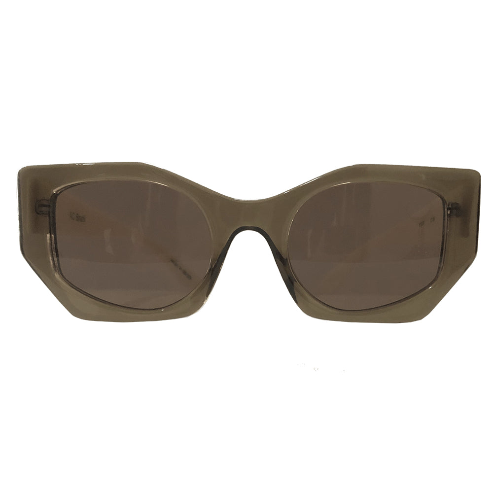 New Sun Collection - Graphite Coloured Geometric Sunglasses w/ Brown Lenses