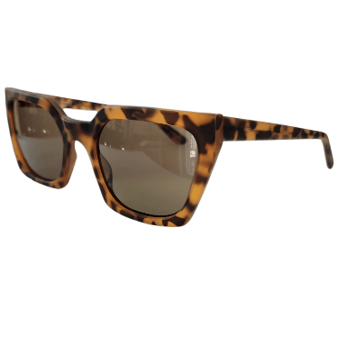 Classic Rectangular Turtle Print Sunglasses w/ Matte Effect
