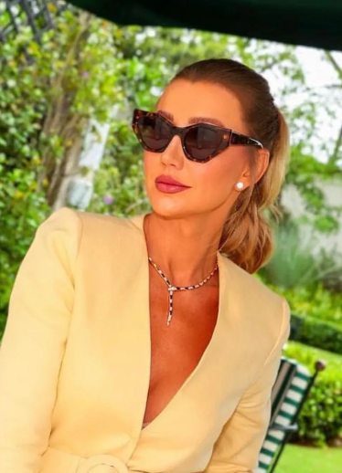 Cat New Sun - Turtle Print Geometric Sunglasses w/ Hazel Lenses