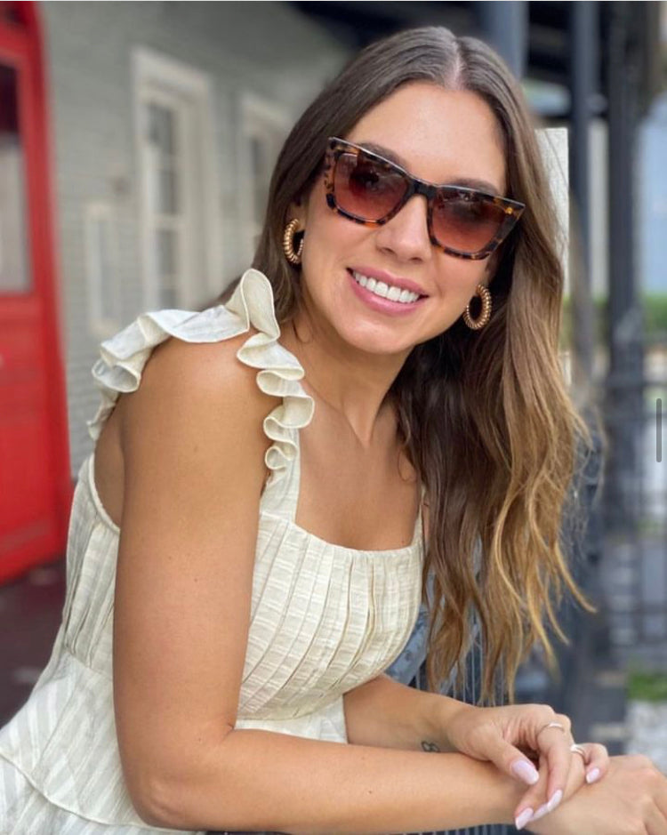 I Believe Collection - Animal Print Sunglasses w/ Brown Lenses