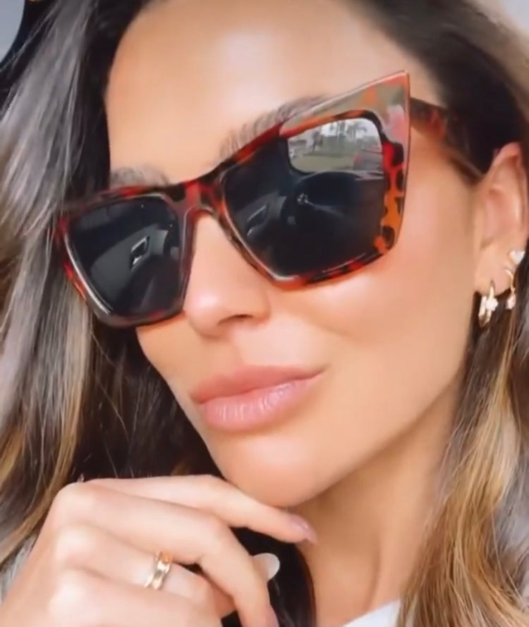 I Believe Collection - Turtle Print Coloured Sunglasses w/ Dark Green Lenses
