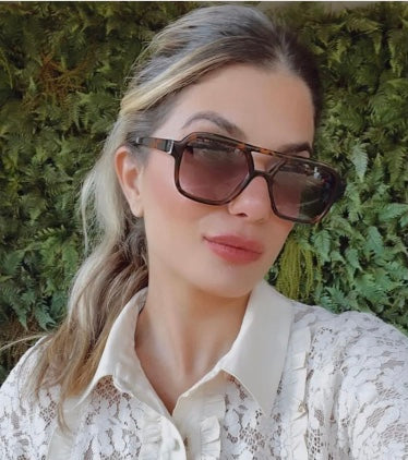 Turtle Print Aviator Style Sunglasses