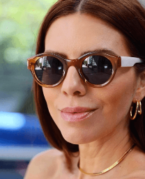 Sunny Collection - Round Champagne Coloured Sunglasses w/ Ice Coloured Arms