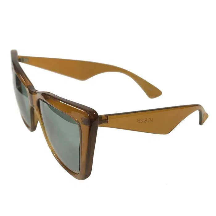I Believe Large - Champagne Coloured Sunglasses w/ Green Mirrored Lenses