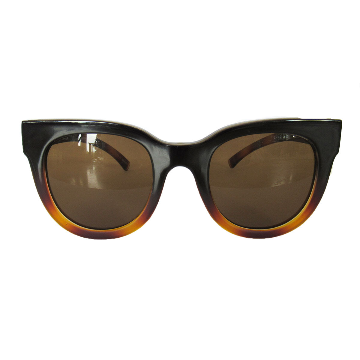 Small Square Black and Caramel Coloured Sunglasses w/ Brown Lenses