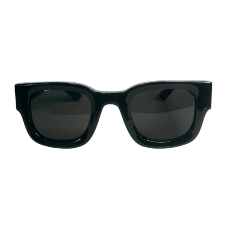 Equilibrium Collection - Black Coloured Square Sunglasses w/ Black Lenses