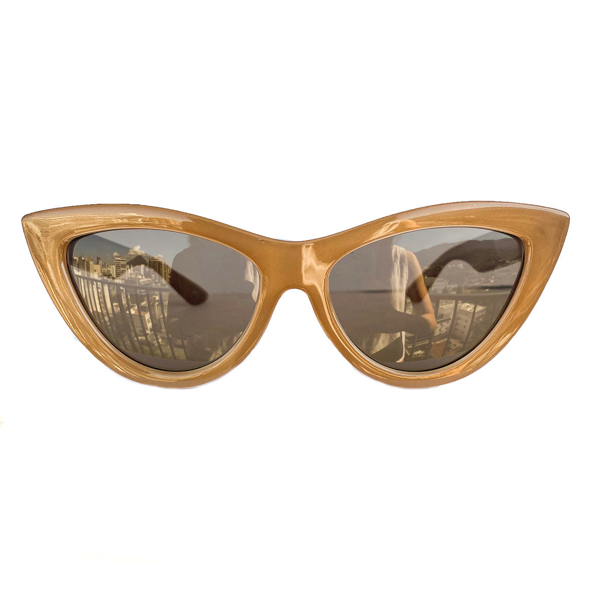 Belle Collection - Nude Coloured Cat Eye Sunglasses