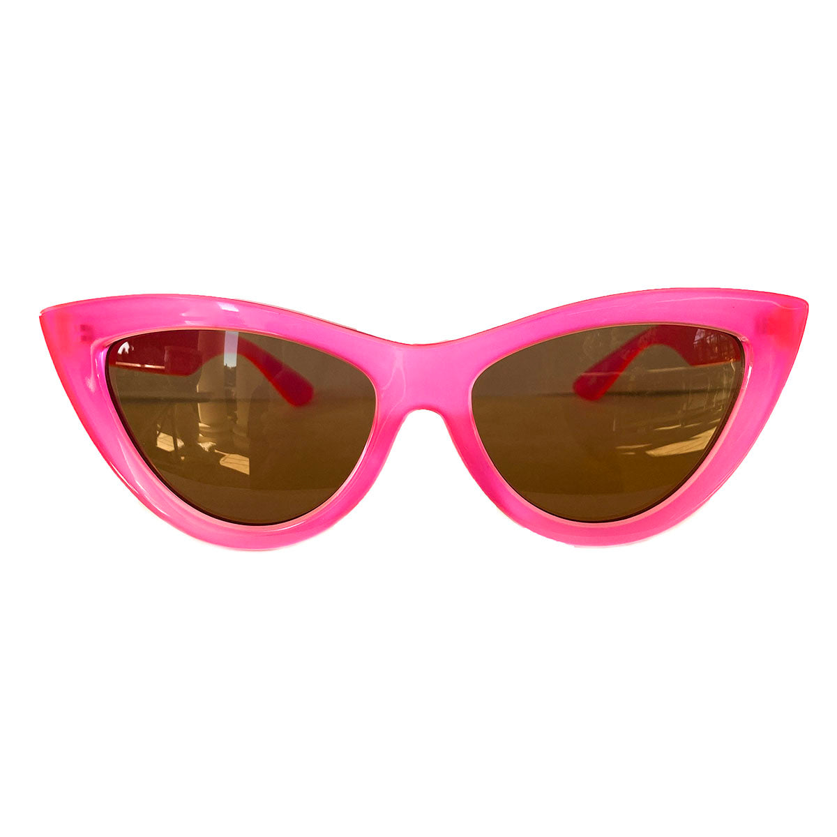 Belle Collection - Neon Pink Cat Eye Sunglasses