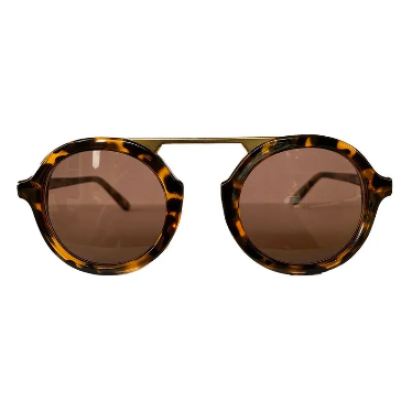 Belle Collection - Turtle Print Coloured Round Sunglasses