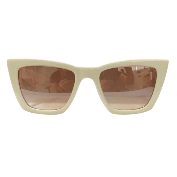I Believe Collection - White Coloured Sunglasses w/ Silver Mirrored Lenses