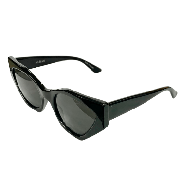 Cat New Sun - Black Geometric Sunglasses w/ Black Lenses
