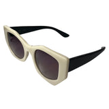 New Sun Collection - Ice Coloured Geometric Sunglasses w/ Black Arms