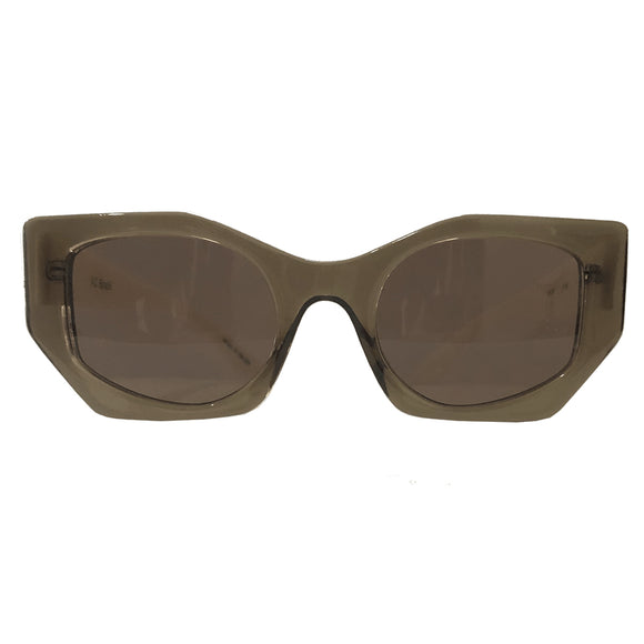 New Sun Collection - Graphite Coloured Geometric Sunglasses w/ Brown Lenses