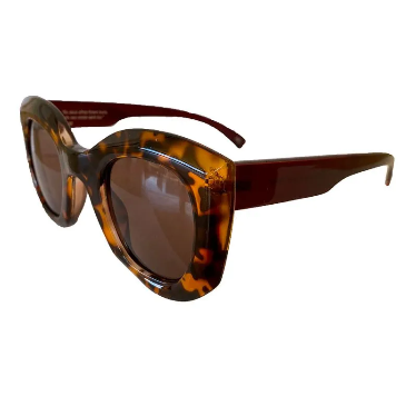Light Collection - Turtle Print Sunglasses w/ Burgundy Arms