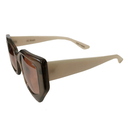 New Sun Collection - Graphite Coloured Geometric Sunglasses w/ Brown Lenses