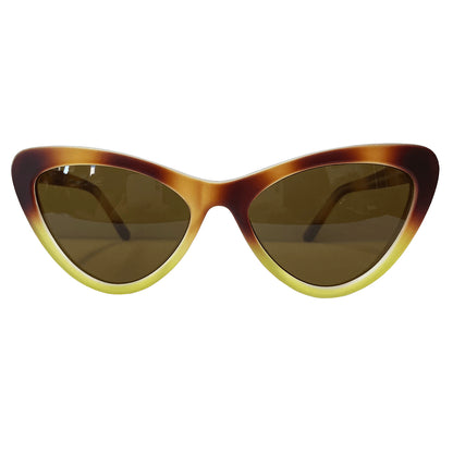 Trust Collection - Caramel Coloured Cat Eye Sunglasses w/ Ivory Coloured Gradient Effect