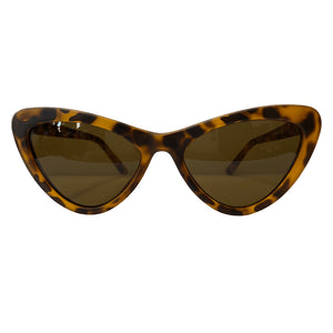 Trust Collection - Turtle Print Cat Eye Sunglasses w/ Brown Lenses
