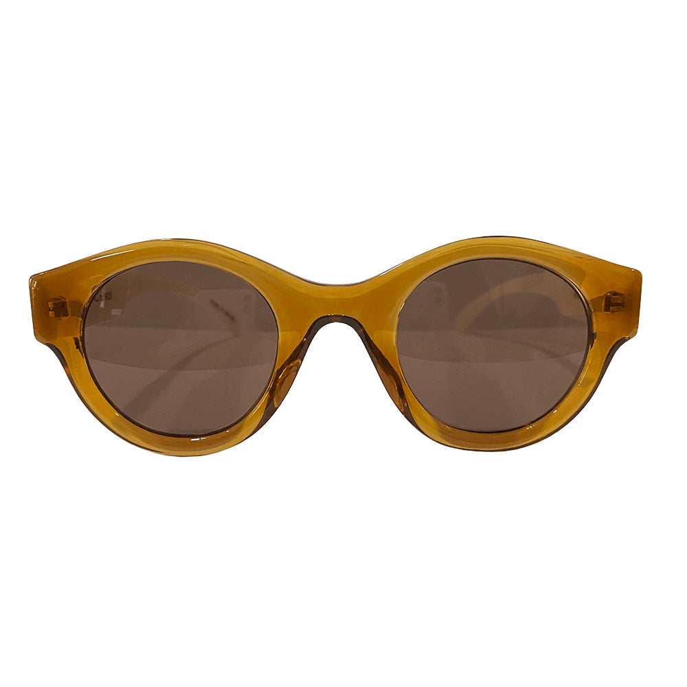 Sunny Collection - Round Champagne Coloured Sunglasses w/ Ice Coloured Arms