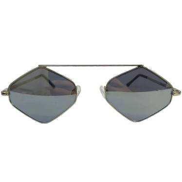 Imagine Collection - Geometric Sunglasse in Silver Metal w/ Silver Mirrored Lenses