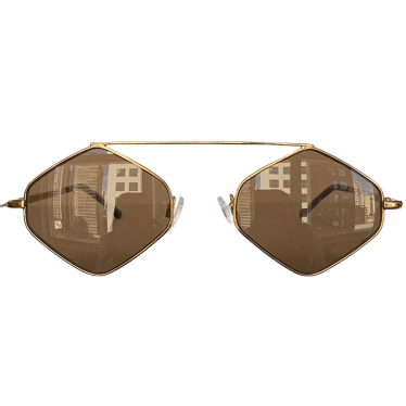 Imagine Collection - Geometric Sunglasses in Golden Metal