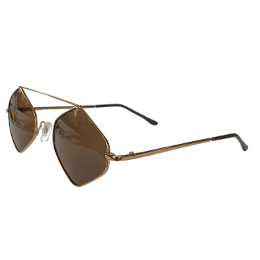 Imagine Collection - Geometric Sunglasses in Golden Metal