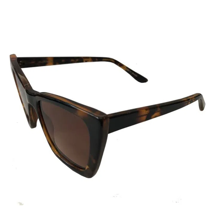 New I Believe Collection - Turtle Print Sunglasses w/ Flat Brown Gradient Lenses