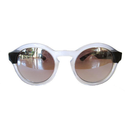 Round Small Sized Pearly Coloured Sunglasses w/ Black Arms