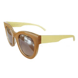 Square Nude Coloured Sunglasses w/ Light Arms and Silver Mirrored Lenses