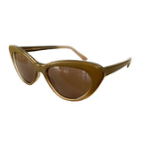 Small Bronze Coloured Cat Eye Style Sunglasses w/ Hazel Lenses