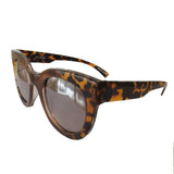 Square Turtle Print and Honey Coloured Sunglasses w/ Silver Mirrored Lenses