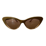 Small Bronze Coloured Cat Eye Style Sunglasses w/ Hazel Lenses