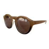 Round Nude and Brown Coloured Sunglasses w/ Hazel Lenses