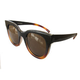 Small Square Black and Caramel Coloured Sunglasses w/ Brown Lenses