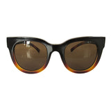 Small Square Black and Caramel Coloured Sunglasses w/ Brown Lenses
