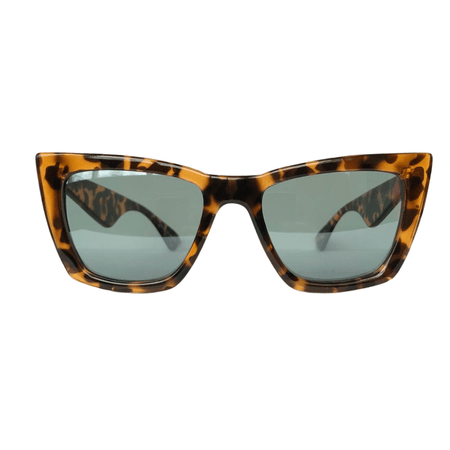 I Believe Collection - Animal Print Sunglasses w/ Green Mirrored Lenses