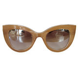 Cat Eye Nude Coloured Sunglasses w/ Burgundy Arms