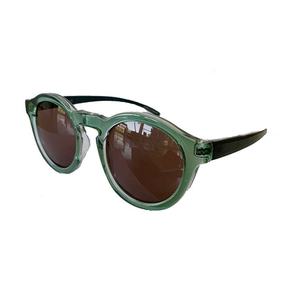 Round Light Green Coloured Sunglasses w/ Hazel Lenses