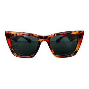 I Believe Collection - Turtle Print Coloured Sunglasses w/ Dark Green Lenses
