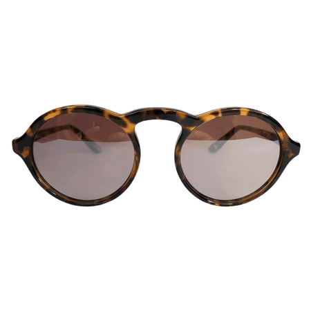Belle Collection - New Round Animal Print Sunglasses w/ Silver Mirrored Lenses