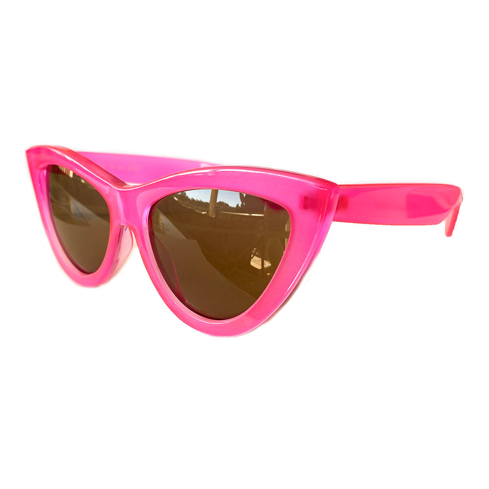 Belle Collection - Neon Pink Cat Eye Sunglasses