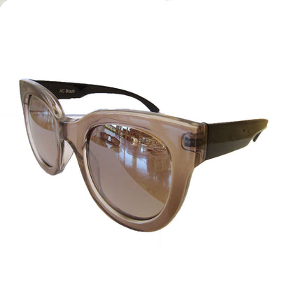 Square Graphite and Crystal Coloured Sunglasses w/ Silver Mirrored Lenses