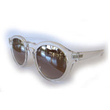 Round All Transparent Sunglasses w/ Silver Mirrored Lenses
